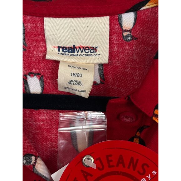Venezia Jeans Night Shirt Pajamas Top Red Penguin Christmas Holidays 18 20 NWT - Picture 3 of 9